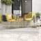 Costway 3 Piece Patio Bistro Set All Weather Heavy Duty Table and Chairs Set of 2 Black/Yellow